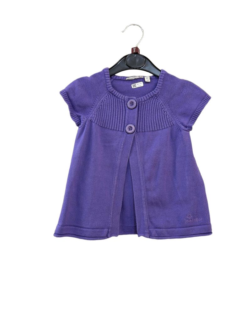 Preloved Tom Tailor - Purple Knit Short-sleeved Cardigan, 92-98 Cm (2-3y)