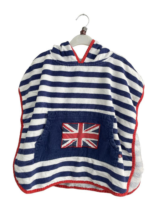 Preloved Mothercare - Blue White Stripe UK Toweling Poncho (12-18m, 18-24m)