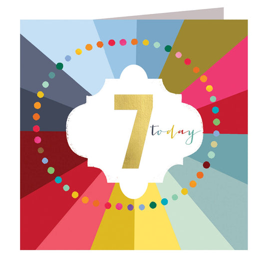 GC07 Gold Foiled Cloud 7th Birthday Card