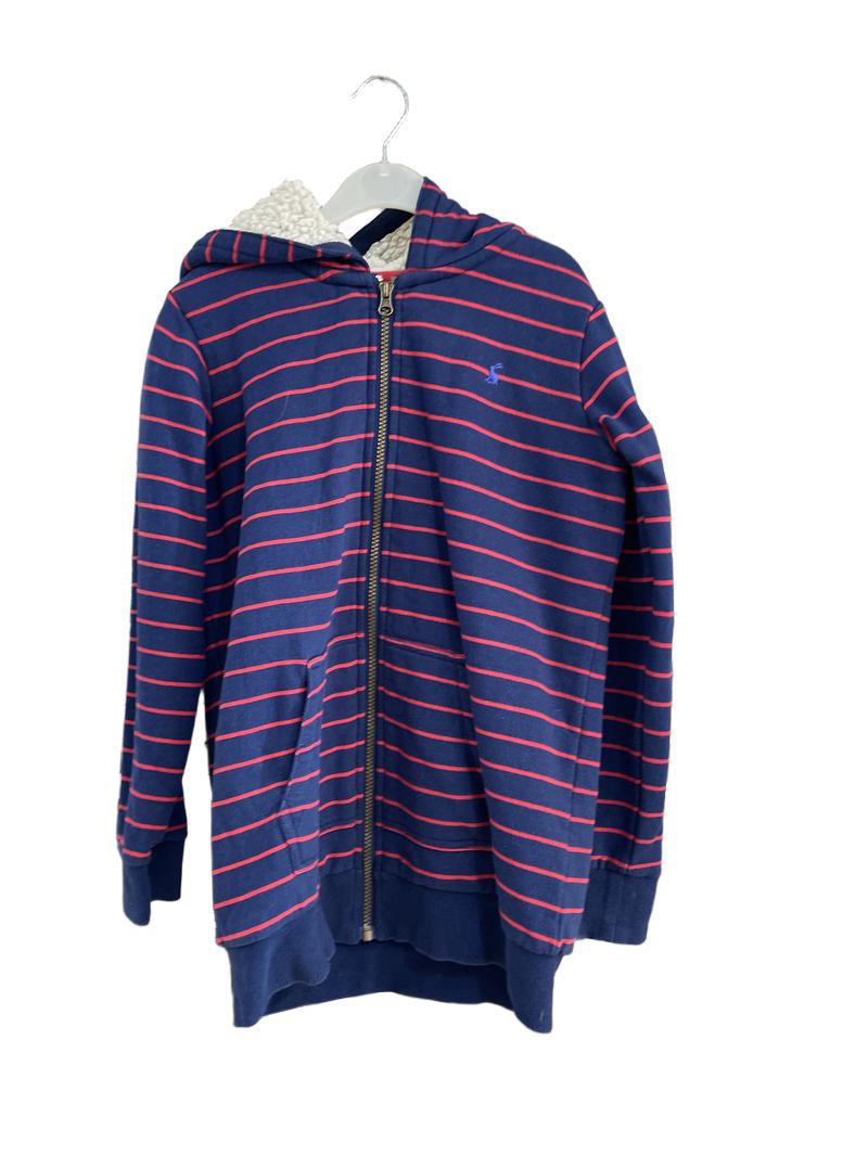 Preloved Joules - Blue Red Stripe Fleece Lined Zip Hoodie (11-12y)