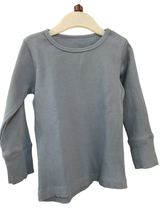 Preloved Kidly - Blue Ribbed Long Sleeve Top (2-3y)