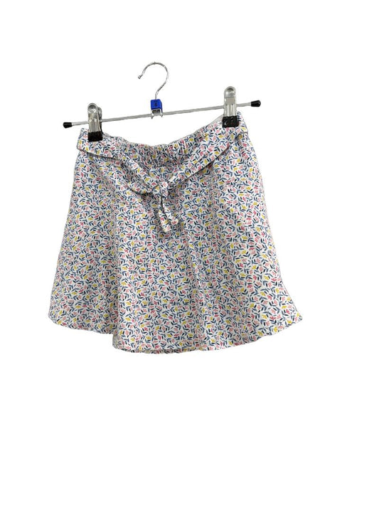 Preloved Okaidi - White Pastel Floral Print Skirt (6-7y)