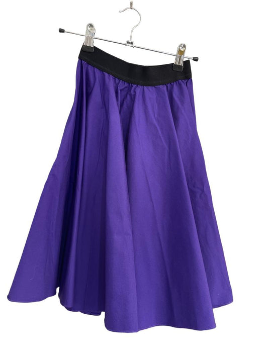 Preloved Pink Bobbins - Purple Cotton Midi Skirt (9-10y)