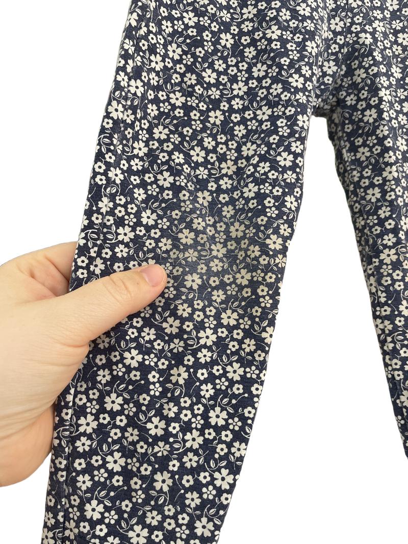 Preloved Jojo Maman Bebe - Blue White Floral Ditsy Leggings (2-3y)