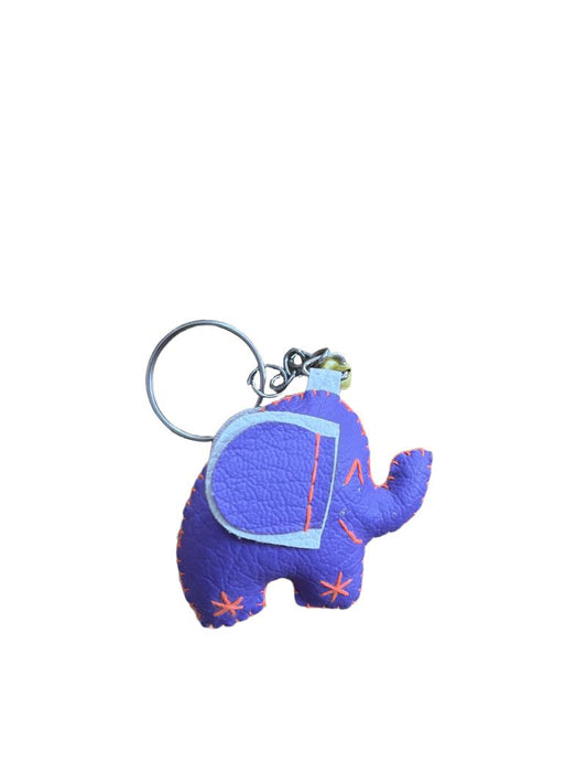 Preloved Toys - Purple Leather Elephant Key Chain - Unknown Brand