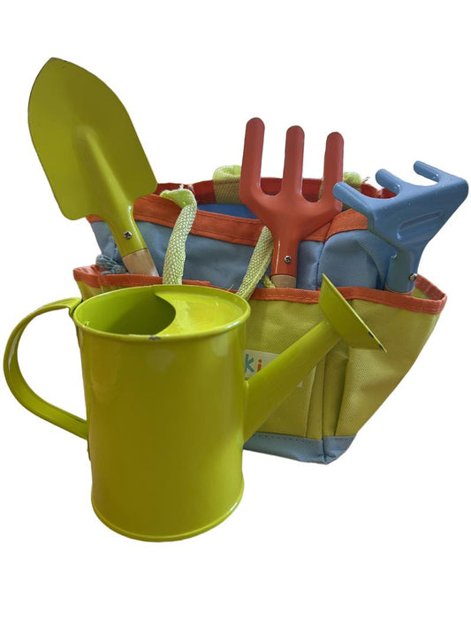 Preloved Toys - Green Blue Orange Kids Mini Gardening Kit (trowel, Watering Can, Bag, Etc) - Unknown Brand