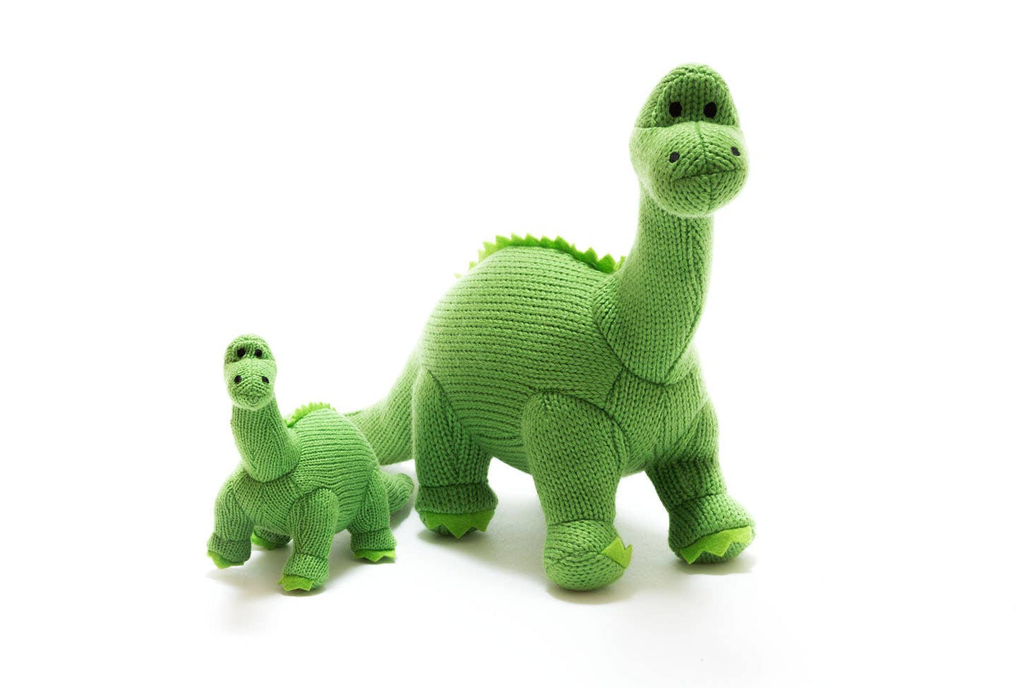 Dinosaur Baby Rattle Knitted Green Diplodocus