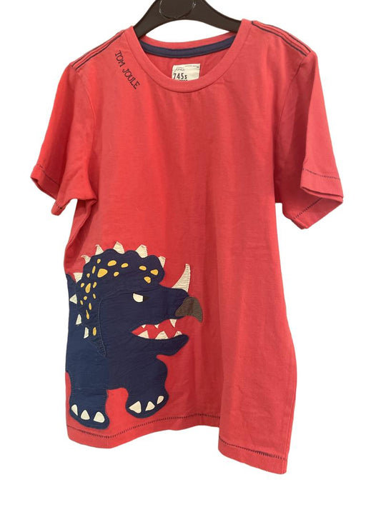 Preloved Joules - Red Triceratops Applique T Shirt (8-9y)