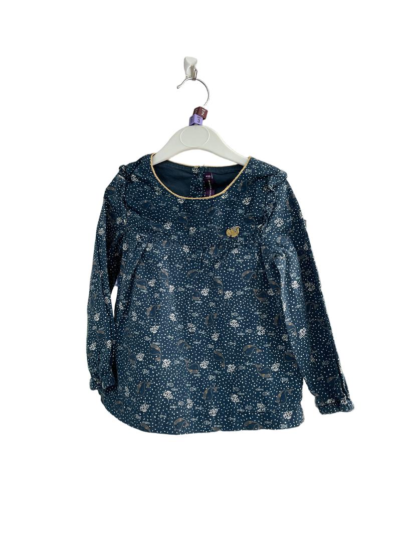 Preloved Sergent Major - Teal Whale Print Dress (3-4y, 2-3y)