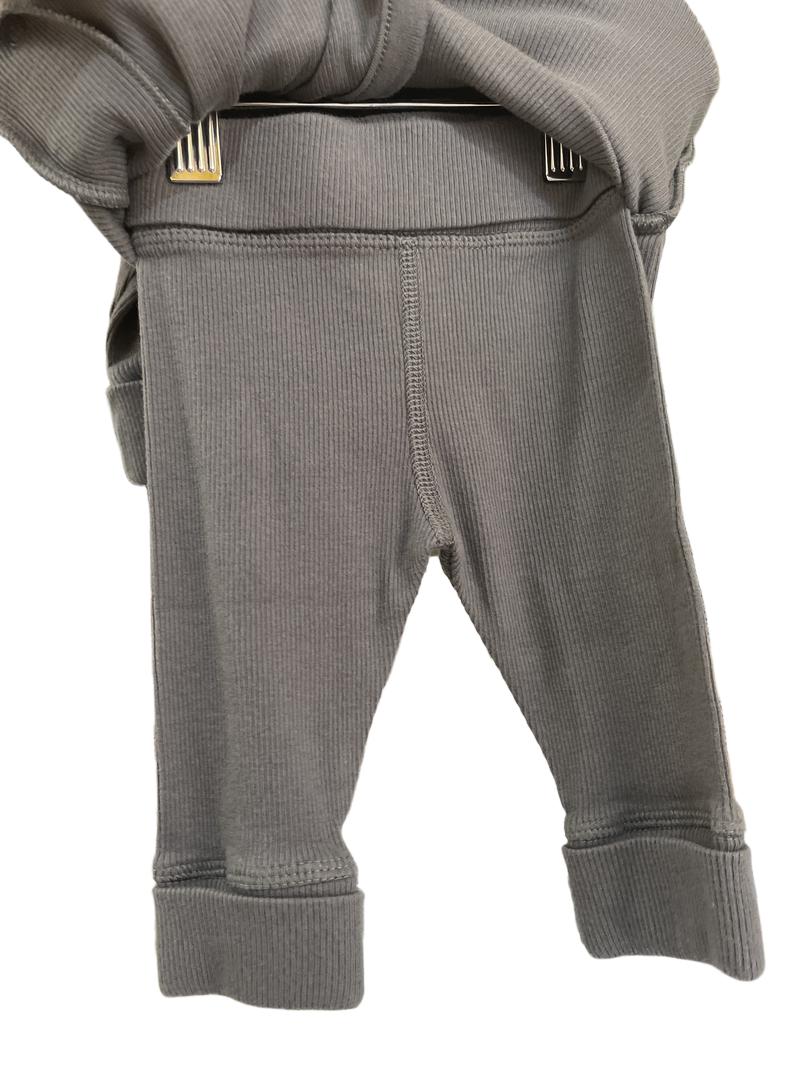 Preloved Marks & Spencer - Grey Cross Over Bodysuit And Trouser Set. (0-3m)