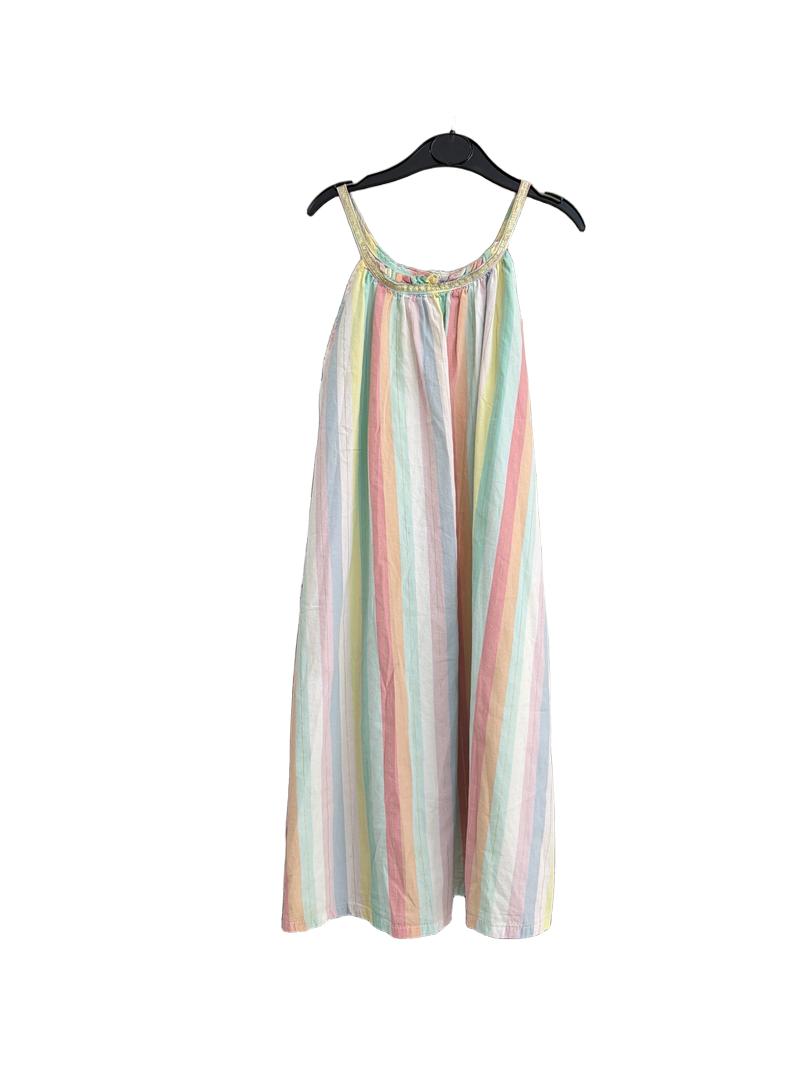 Preloved Unknown Brand - Multicolour Pastel Stripe Strappy Sundress (8-9y, 9-10y)