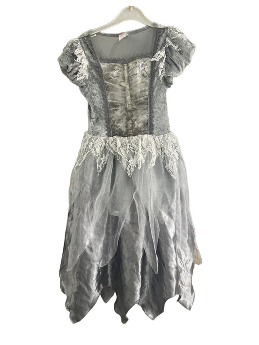 Preloved F&F - Grey Halloween Skeleton Design Dress (7-8y)