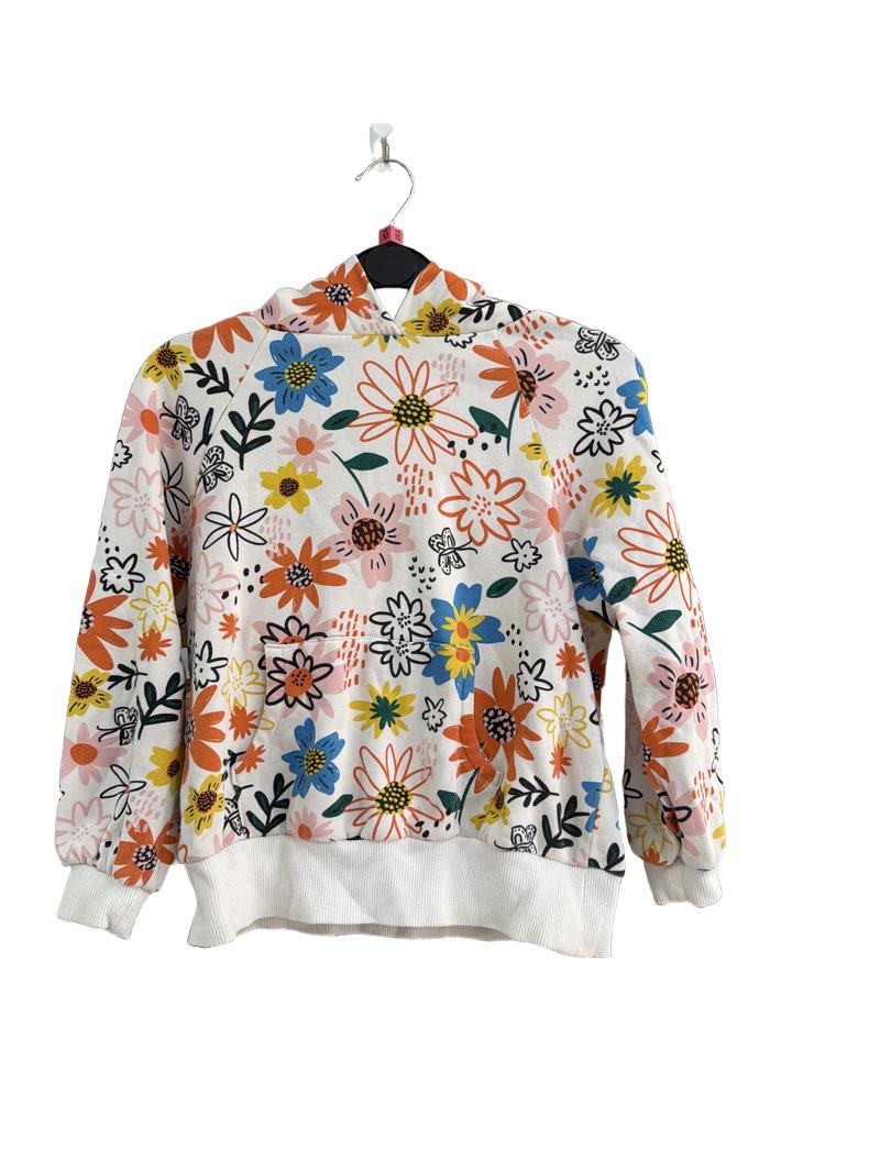 Preloved Next - White Floral Hoodie. (10-11y)