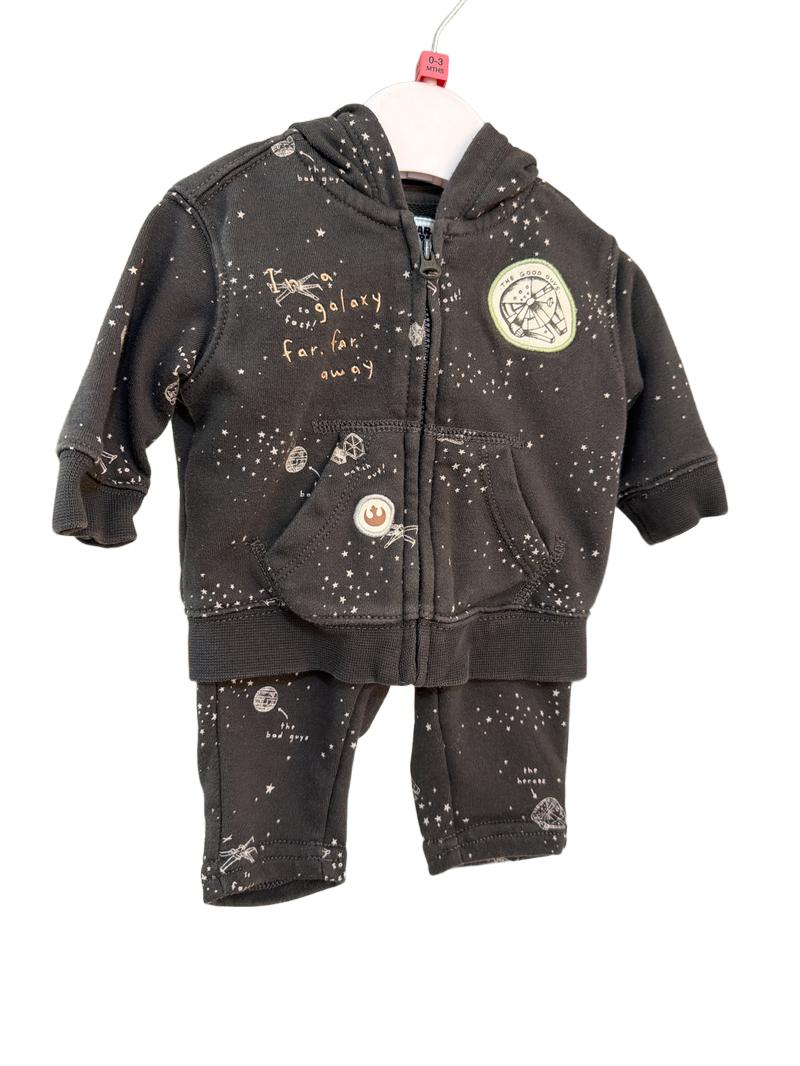 Preloved Baby Gap - Gray Star Wars Track Suit (0-3m)