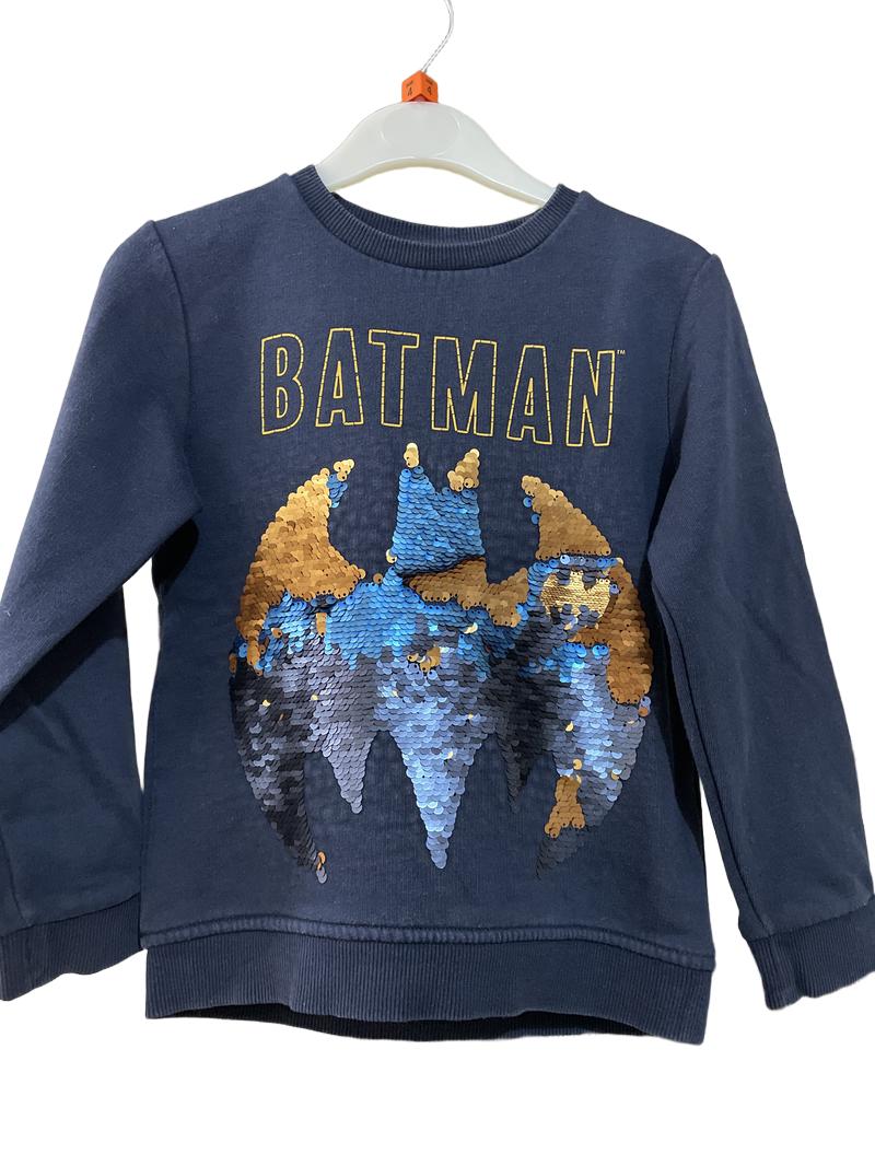 Preloved Marks & Spencer - Top - Navy Batman Flip Sequin Long-sleeved Sweatshirt (4-5y)