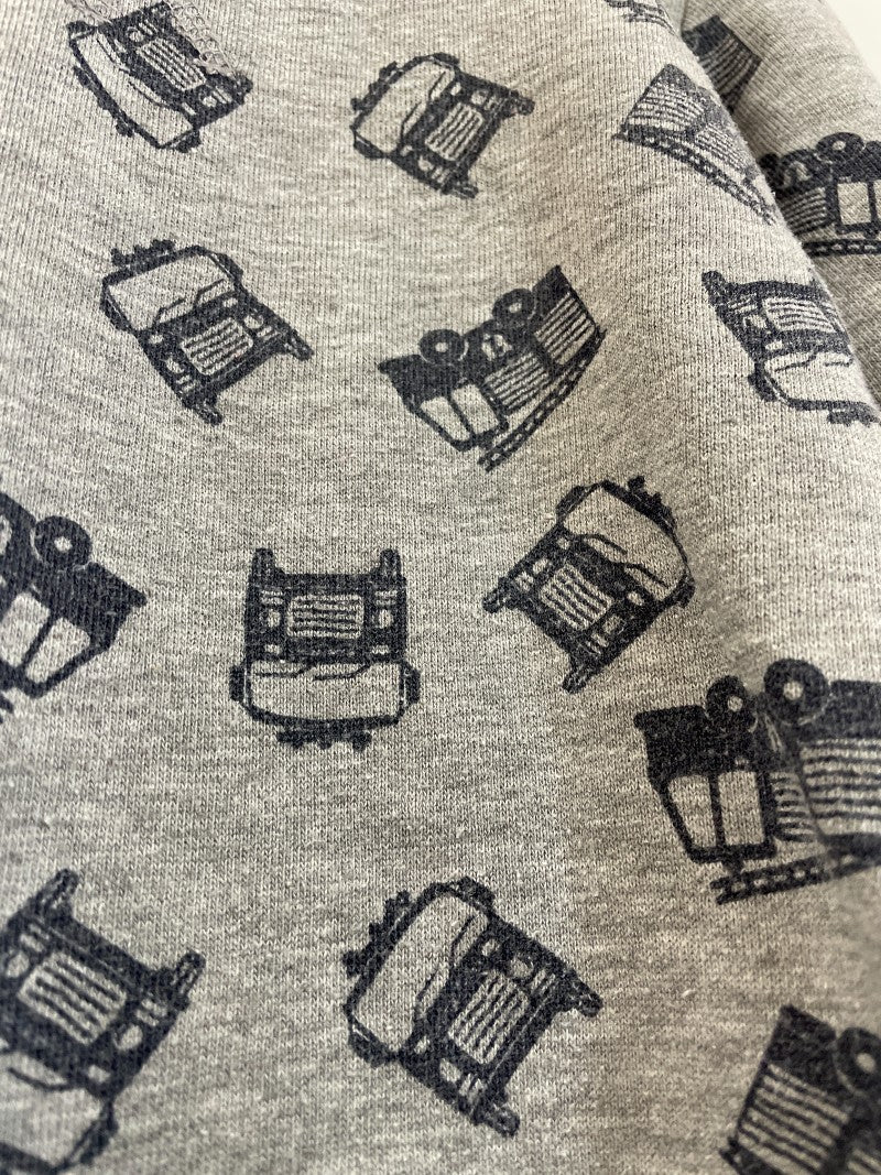 Preloved Bluezoo - Top - Gray Sweatshirt With Fire Engine Print (3-4y)