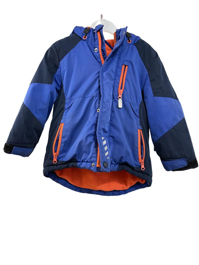 Preloved Nutmeg - Jacket - Blue Navy Orange Windbreaker Waterproof Fleece Lined Outdoor Jacket (2-3y)