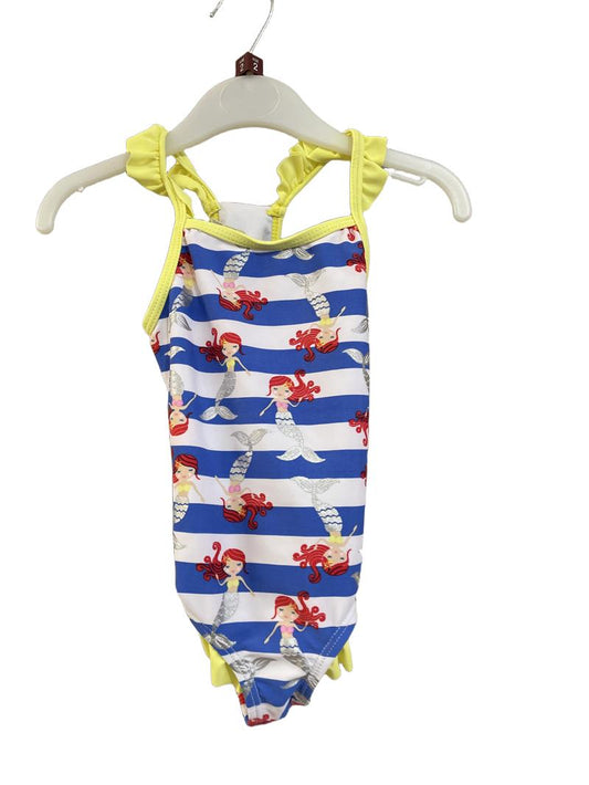 Preloved Sweet Pineapple - Swimwear - Blue And White Stripe Mermaid Girls Swimsuit (2-3y)