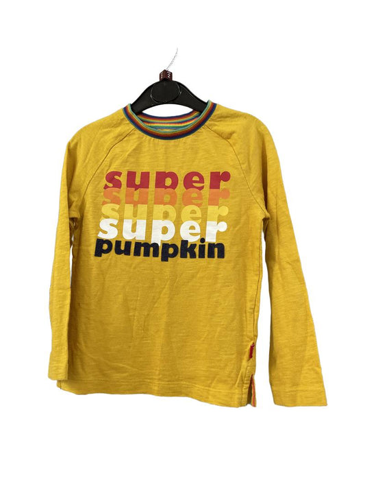 Preloved Little Bird - Top - Yellow "super Pumpkin" Long-sleeved Jersey Tshirt (2-3y)