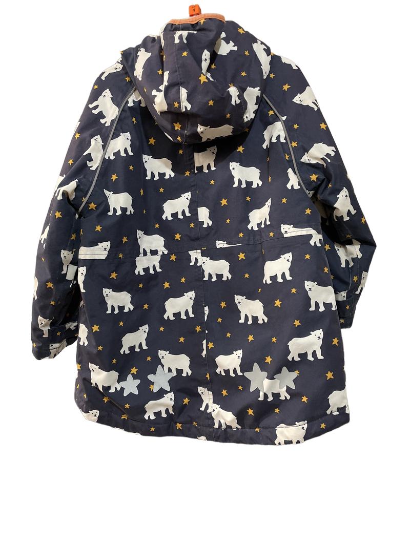 Preloved Frugi - Jacket - Navy Polar Bear Star Lined Rain Jacket (4-5y)