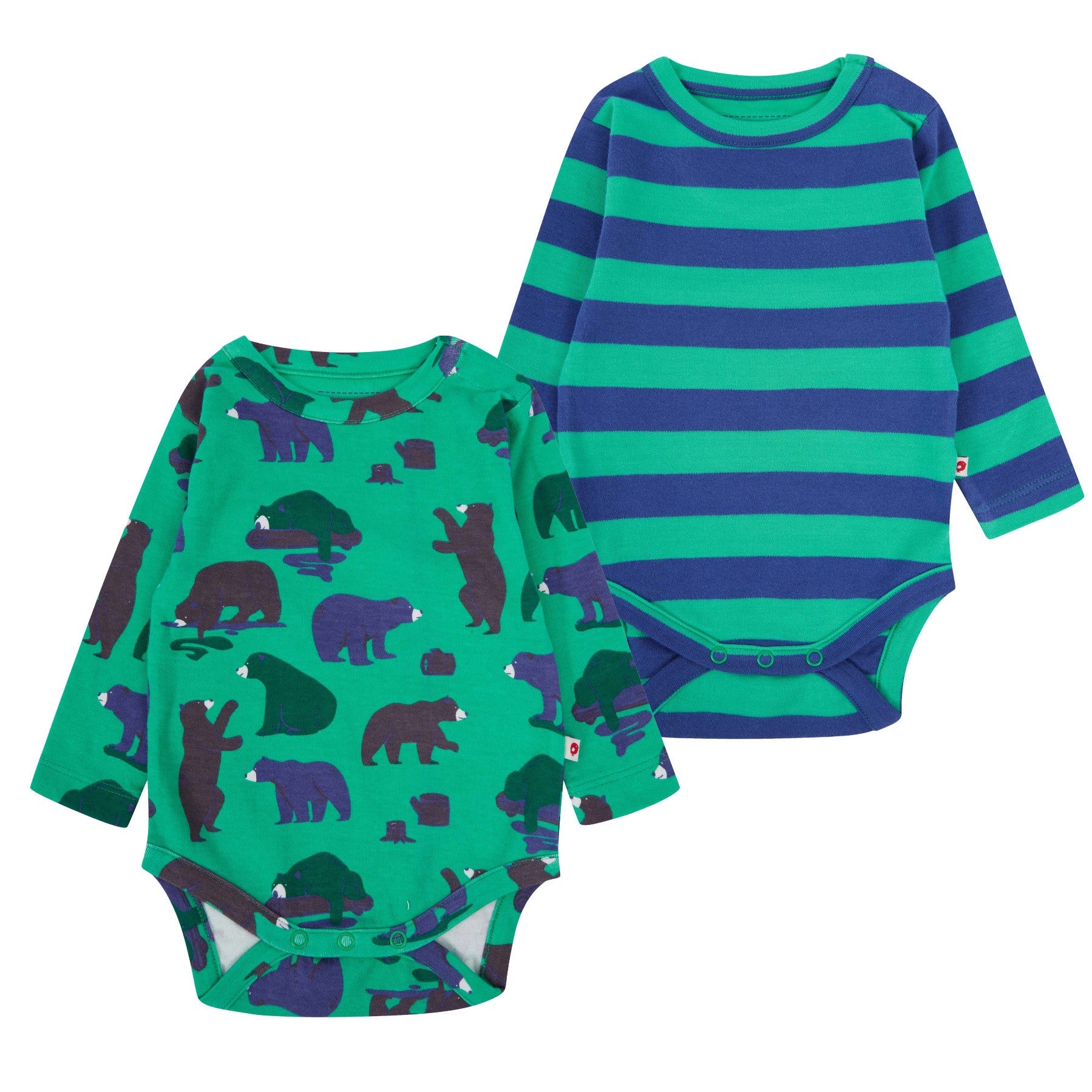 Piccalilly 2 Pack Baby Bodysuits - Mountain Bear