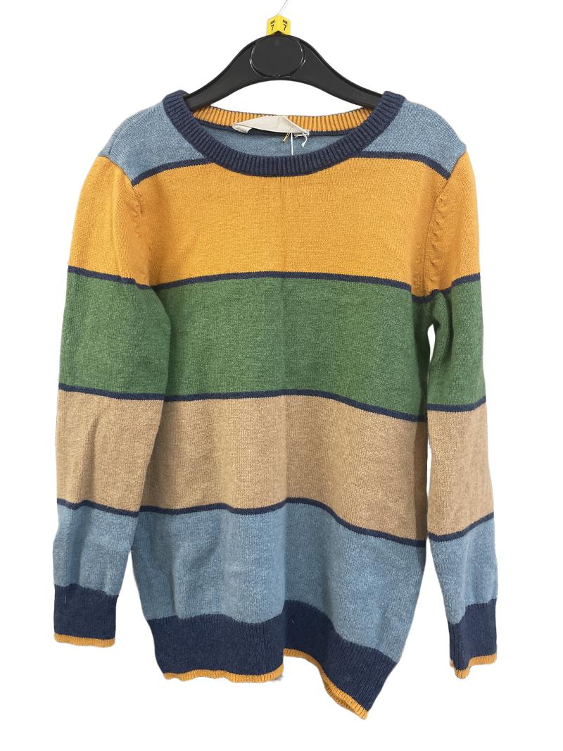 Preloved John Lewis - Top - Yellow Green Blue Brown Stripe Jumper (7-8y)