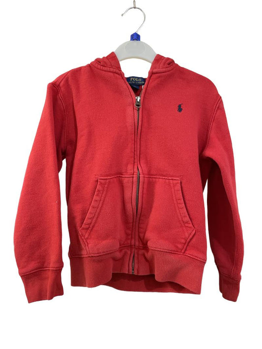 Preloved Polo Ralph Lauren - Top - Red Zip Hoodie With Front Pocket (6-7y)