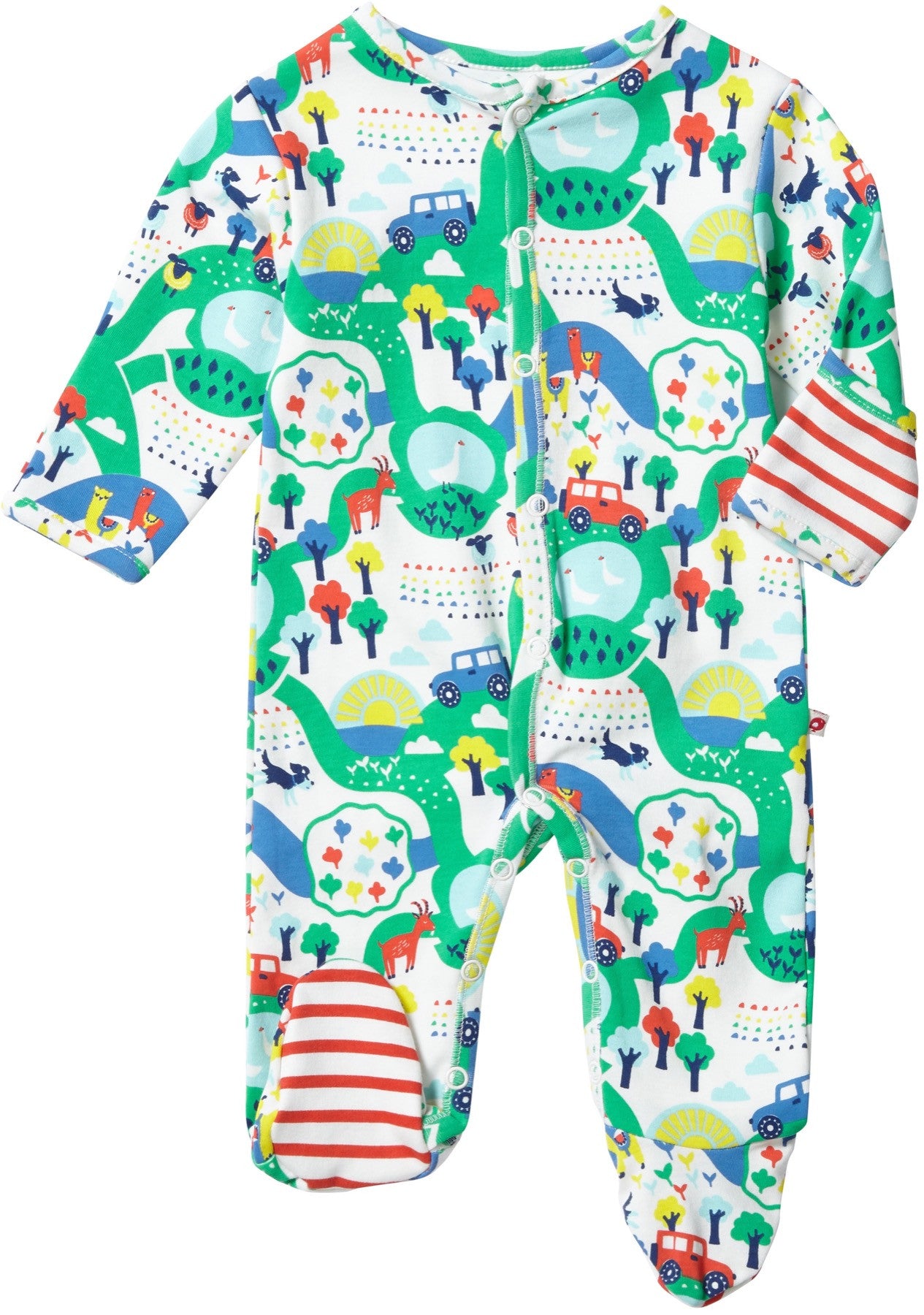 Piccalilly Malham Farm Footed Sleepsuit