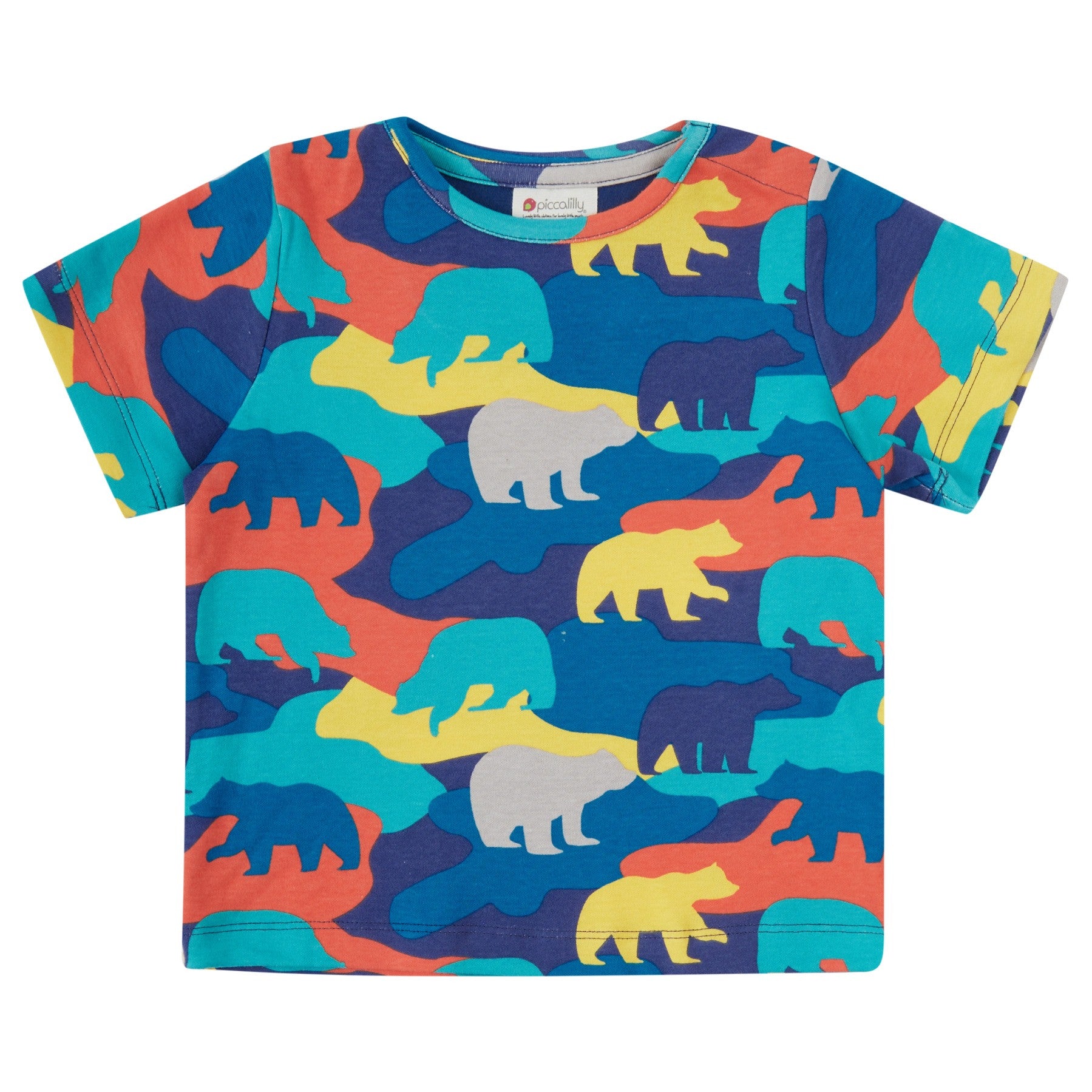 Piccalilly Kids All Over Print T-Shirt - Camo Bear