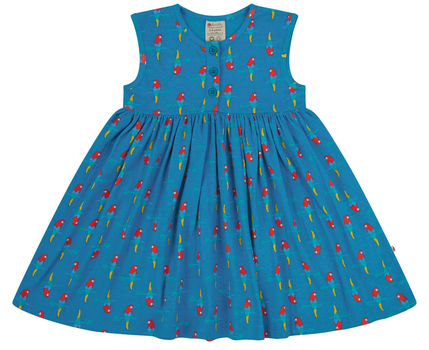 Piccalilly Button Dress - Parrot