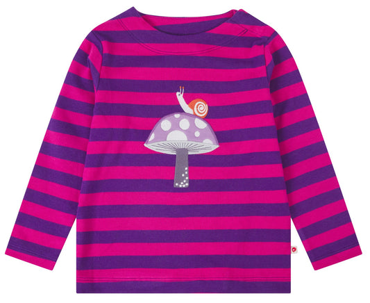 Piccalilly Long Sleeved Striped Top - Toadstool