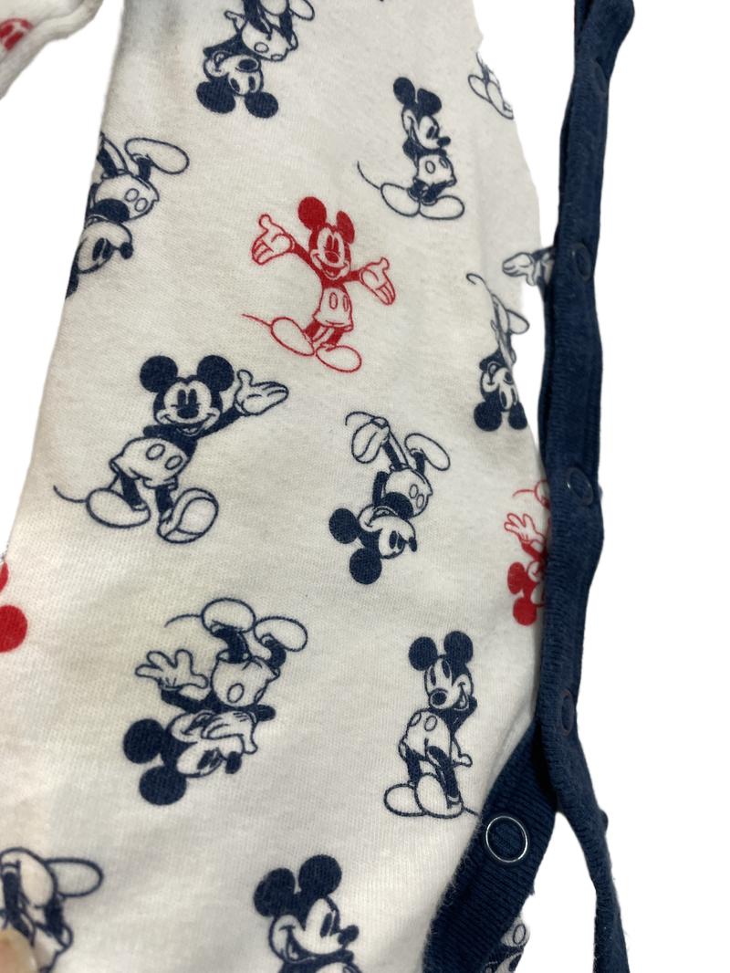 Preloved Disney - Onesie - White Onesie With Navy And Red Mickey Mouse Print (3-6m)