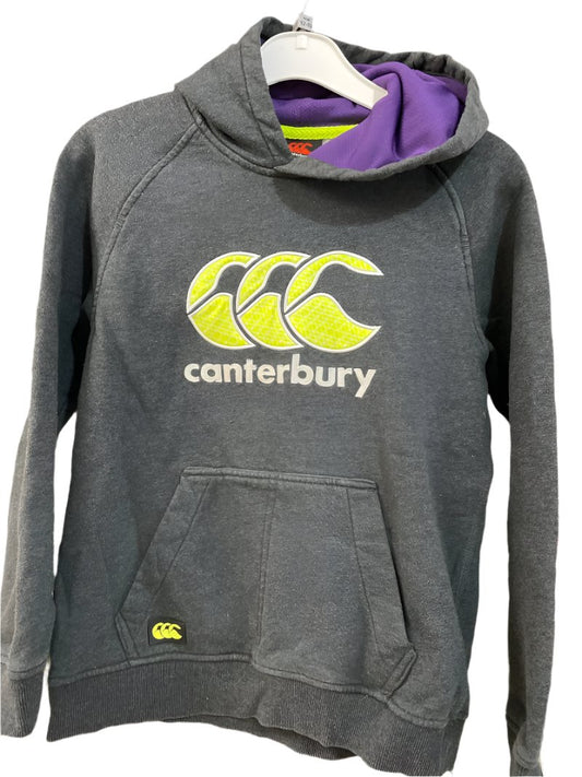 Preloved Canterbury - Top - Gray Yellow Applique Logo Hoodie Sweatshirt (12-13)