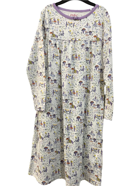 Preloved Cath Kidston - Sleepwear - White Long-sleeved Nightgown With Fairy And Floral Print (9-10y)