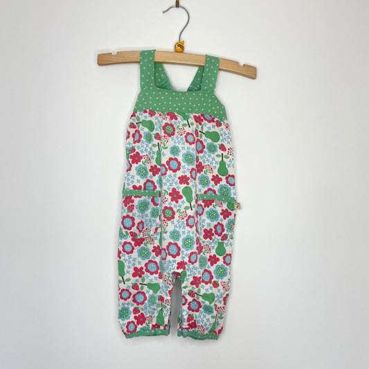 Frugi Pear & Flowers Dungarees 3-6m