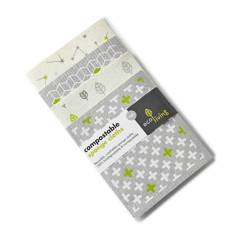 ecoLiving Compostable Sponge Cleaning Cloths